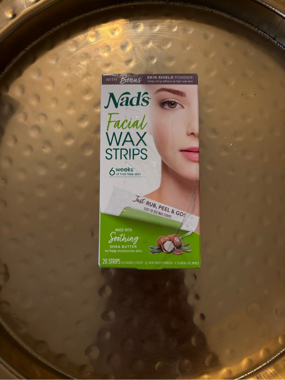 Facial Wax Strips with Soothing Shea Butter - Green & White